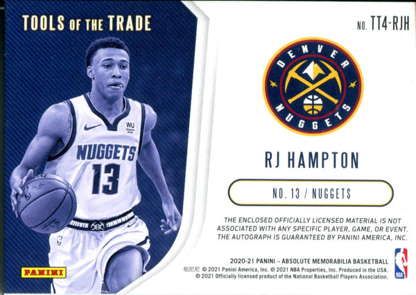 RJ Hampton 2020 Panini Absolute Autographed Tools Of The Trade Rookie Card 17/199 #TT4-RJH