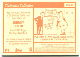 Johnny Cueto Topps Heritage Clubhouse Collection Jersey Card
