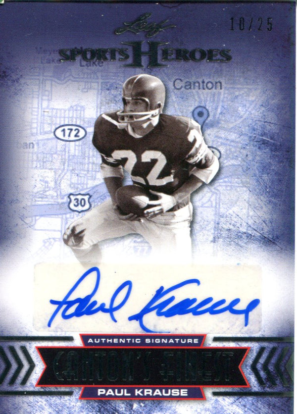 Paul Krause Autographed 2013 Leaf Sports Heroes Card