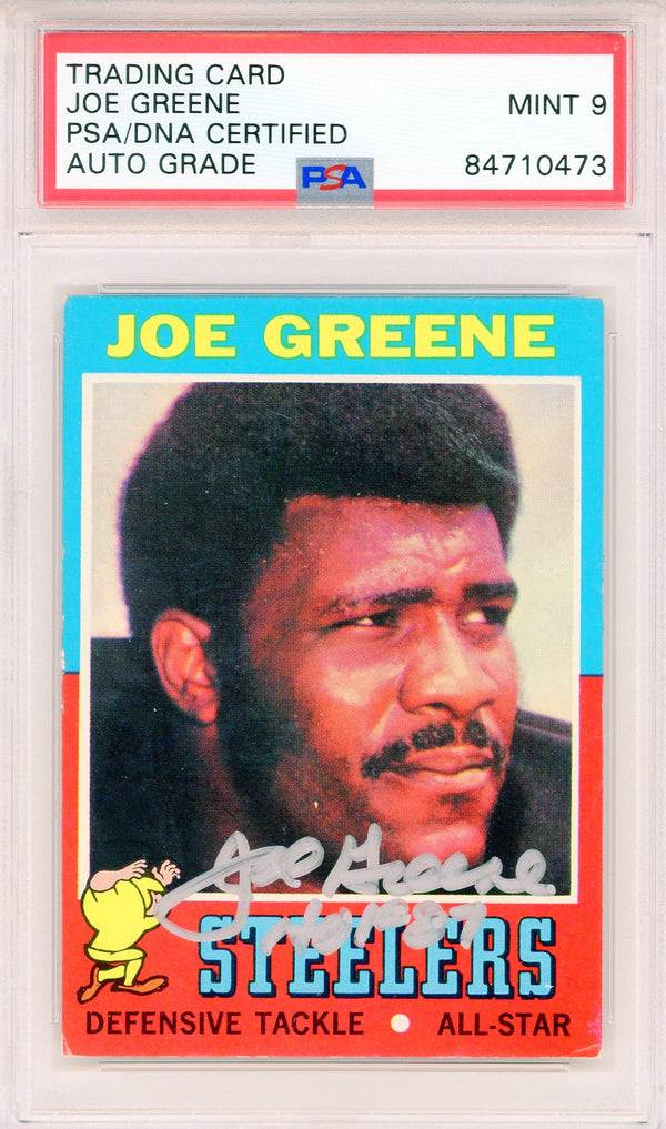 Joe Greene "HOF 87" Autographed 1971 Topps Card #245 (PSA Auto Mint 9)