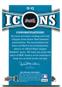 Chipper Jones Upper Deck Icons Authentic Game Worn Memorabilia 2009 #IC-CJ
