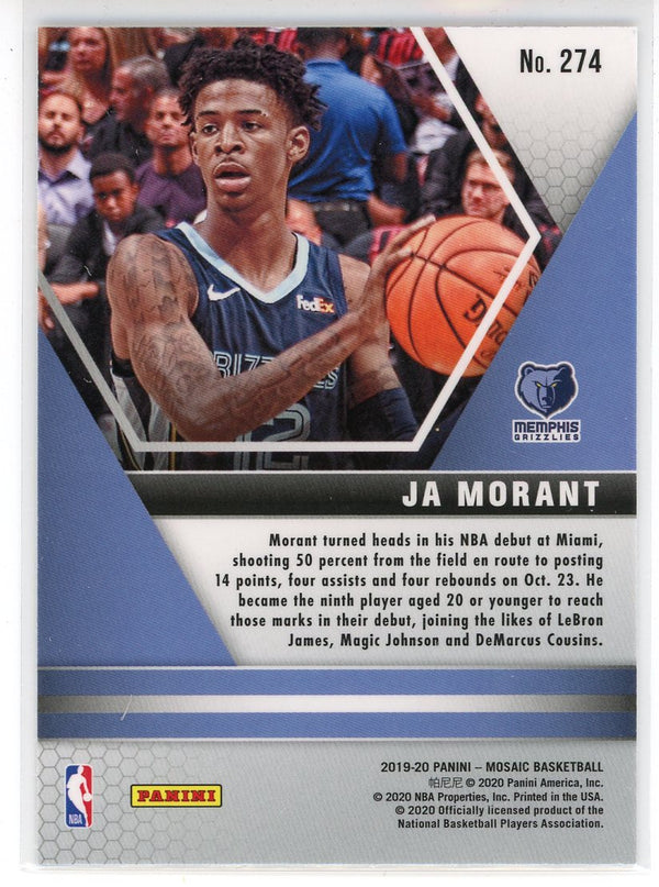Ja Morant 2019-20 Panini Mosaic NBA Debut Rookie Card #274
