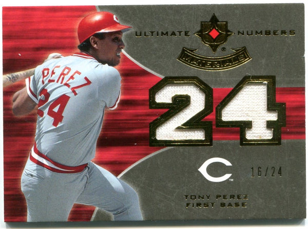 Tony Perez Upper Deck Ultimate Numbers 16/24 Jersey Card