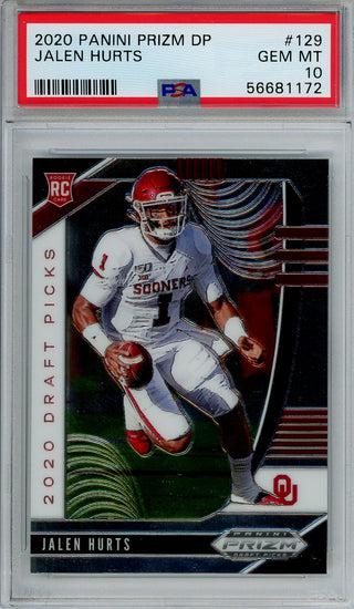 Jalen Hurts 2020 Panini Prizm DP Grade 10 Card #129