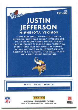Justin Jefferson Donruss Optic The Rookies 2020 Rookie Card