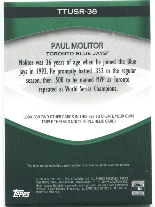 Paul Molitor Topps Triple Threads Jersey Card 13/18