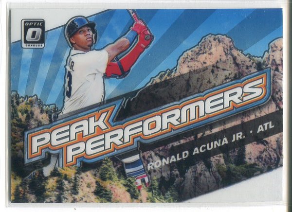 Ronald Acuna Jr. 2019 Donruss Optic Peak Performers Insert Card