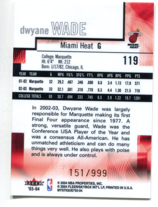 Dwyane Wade 2003-04 Fleer Mystique #119 (151/999) Card