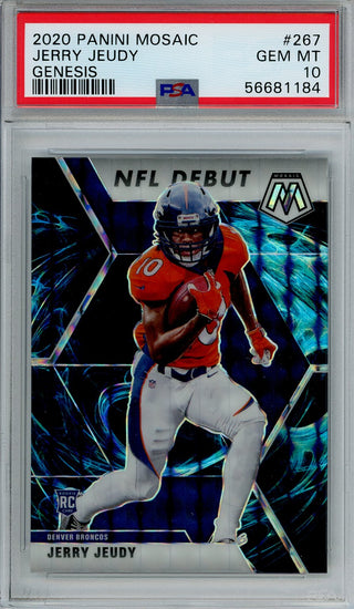 Jerry Jeudy 2020 Panini Mosaic Genesis Grade 10 Card #267