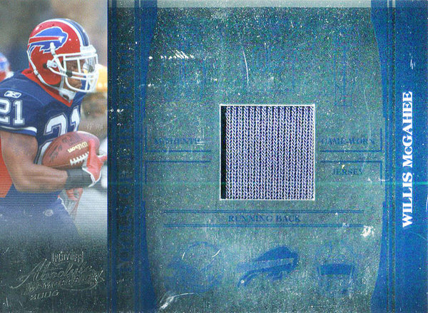 Willis McGahee Unsigned 2006 Playoff Absolute Memorabilia Jersey Card