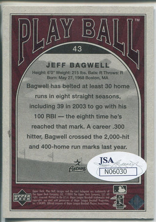 Jeff Bagwell Autographed 2004 Upper Deck Play Ball Card (JSA)