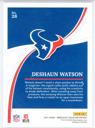 Deshaun Watson 2021 Panini Immaculate Collection Card #28