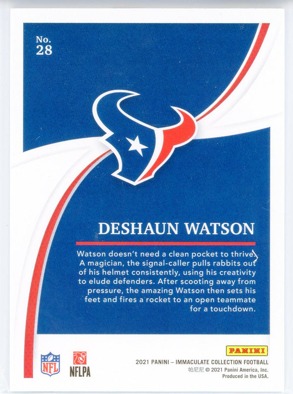 Deshaun Watson 2021 Panini Immaculate Collection Card #28