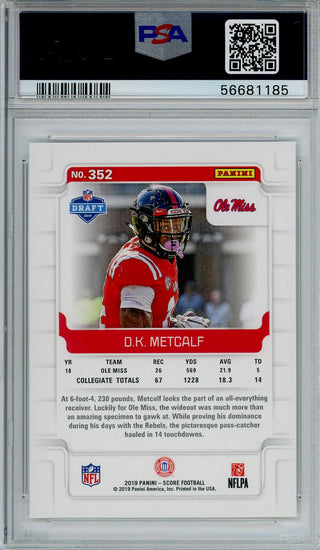 DK Metcalf 2019 Panini Score Grade 10 Card #352