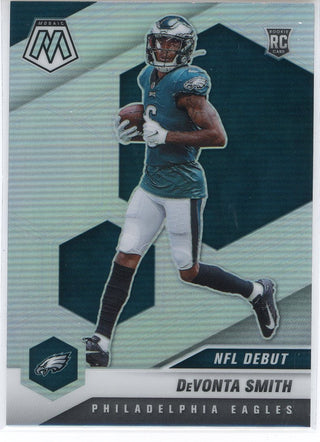 DeVonta Smith 2021 Panini Mosaic Silver Prizm NFL Debut Rookie Card #246