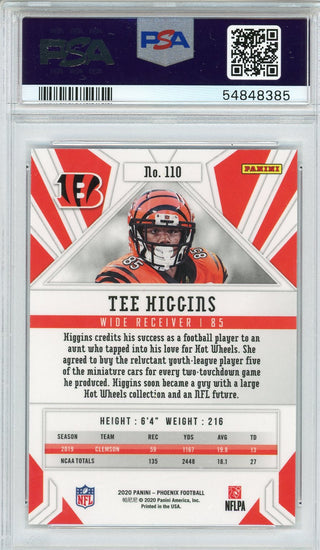 Tee Higgins 2020 Panini Phoenix Rookie Card #110(PSA)