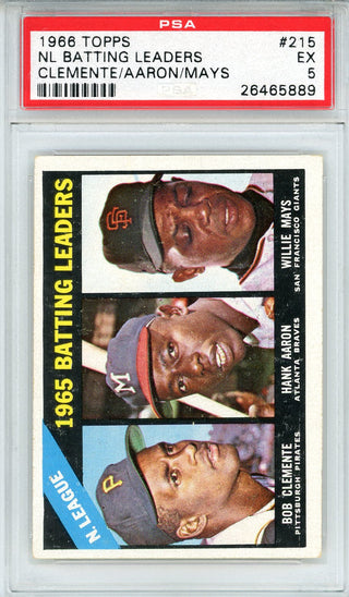NL Batting Leaders 1966 Topps Card #215 (PSA EX 5)