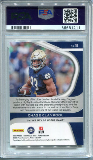 Chase Claypool 2020 Panini Chronicles DP #15 PSA Mint 9 Card