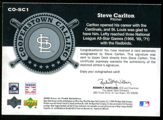 Steve Carlton 2005 Cooperstown Calling Autographed Card