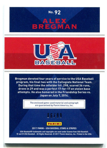  Alex Bregman 2015 USA Baseball Stars & Stripes