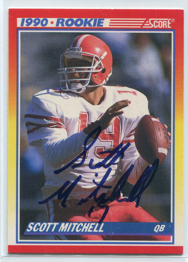 Scott Mitchell Autographed 1990 Score Rookie Card
