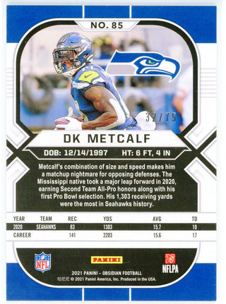 DK Metcalf 2021 Panini Obsidian Orange Card #85