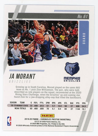 Ja Morant 2019 Panini Chronicles Prestige #61 Card