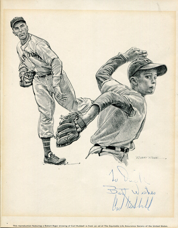 Carl Hubbell Autographed 8x10 Photo