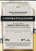 Josh Donaldson 2021 Topps Museum Collection Game Worn Jersey Card 32/50 #MMR-JD