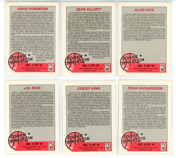 1990-91 Fleer Rookie Sensations Set (1-10)
