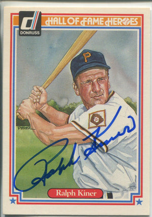 Ralph Kiner Autographed 1983 Donruss Hall of Fame Heroes Card (JSA)