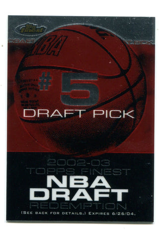 Dwyane Wade 2003 Topps Fines Draft Pick NBA Draft Redemption Card