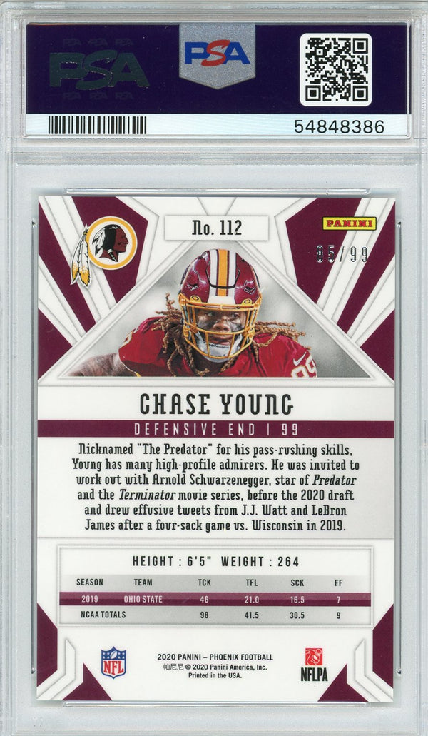 Chase Young 2020 Panini Phoenix Orange Rookie Card #112 (PSA)