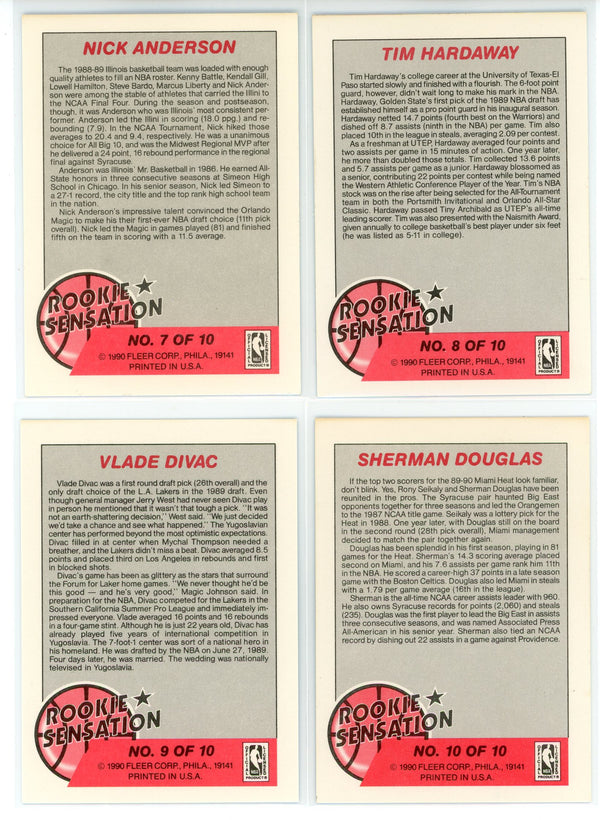 1990-91 Fleer Rookie Sensations Set (1-10)