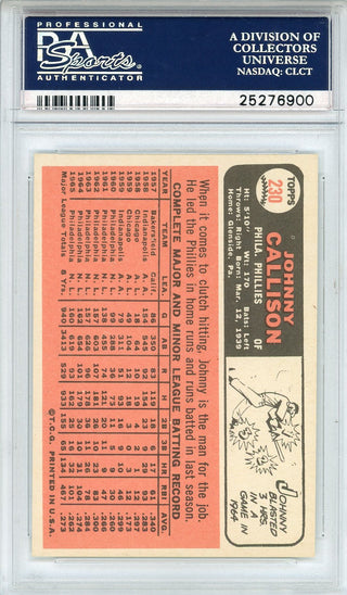 Johnny Callison 1966 Topps Card #230 (PSA NM 7)