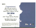 2002 Tony Gwynn Authentic Game Worn Jersey Topps Gallery Heritage