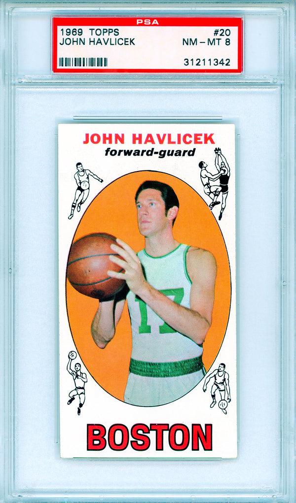 John Havlicek 1969 Topps Card  #20 (PSA NM-MT 8)