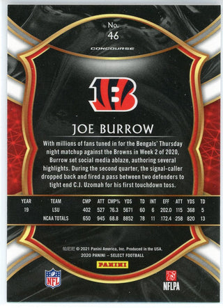 Joe Burrow 2021 Panini Select Concourse Rookie Card #46
