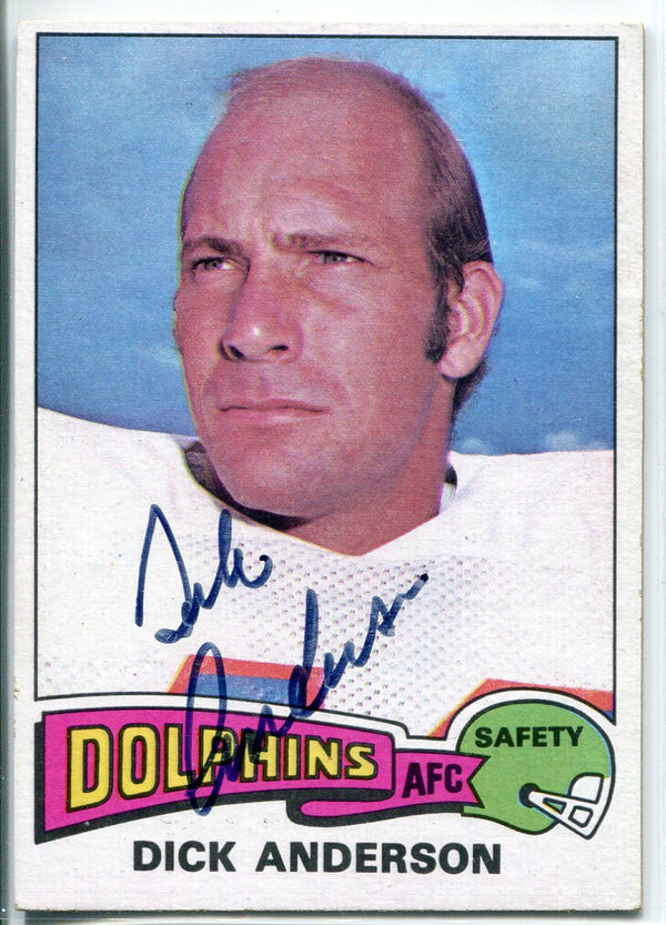 Dick Anderson Autographed 1975 Topps Card