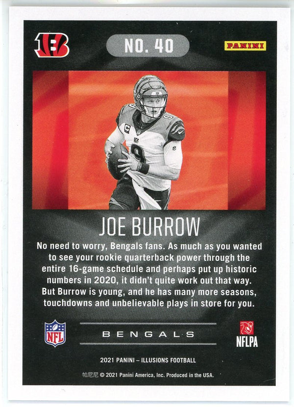 Joe Burrow 2021 Panini Illusions Rookie Card #40 | Hollywood Collectibles Joe Burrow 2021 Panini Illusions Rookie Card #40 | Hollywood Collectibles