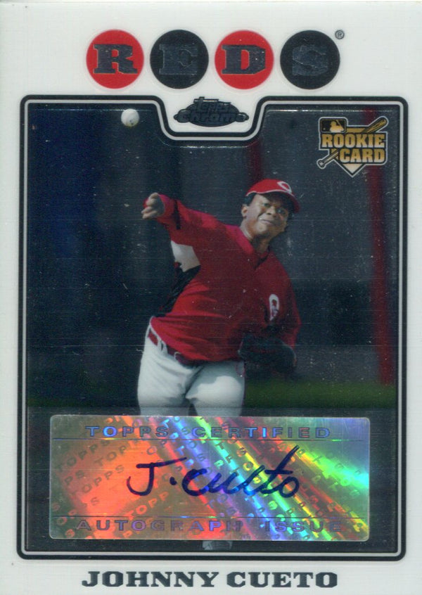 Johnny Cueto Autographed 2008 Topps Chrome Card