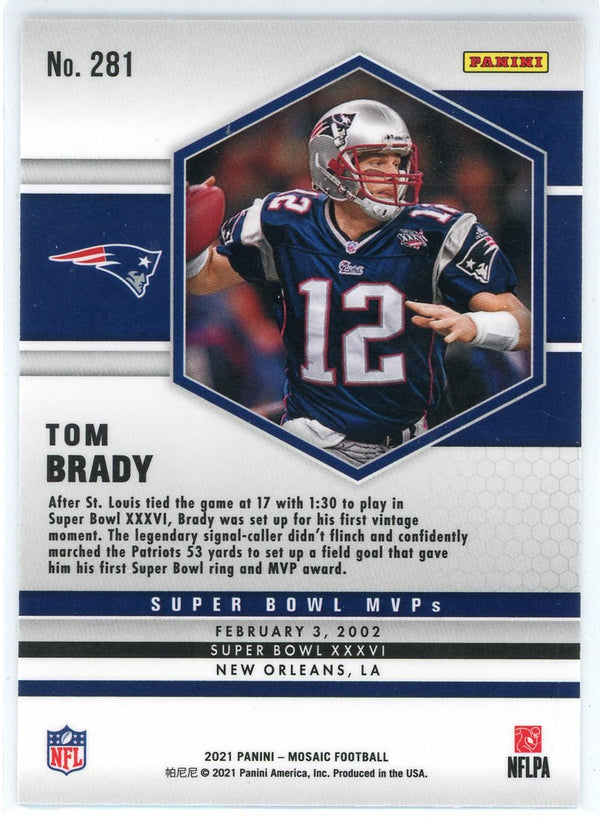 Tom Brady 2021 Panini Mosaic Super Bowl MVP's Card #281