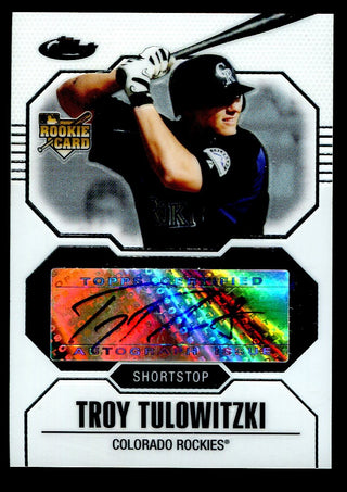 Troy Tulowitzki 2007 Topps Finest Rookie Autographed Card