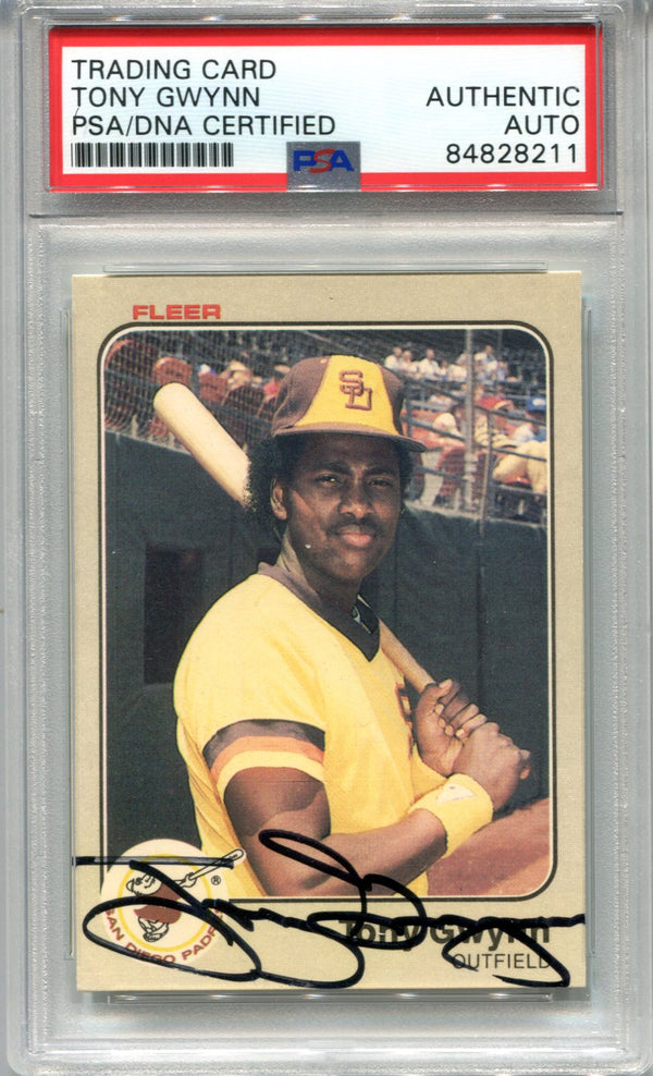 Tony Gwynn 1983 Fleer #360 Autographed Rookie Card (PSA)AUTO AUTH