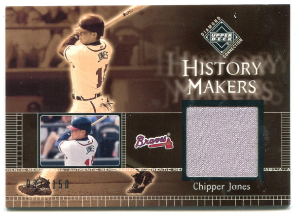 Chipper Jones History Makers Authentic Game Worn Jersey Card 037/150