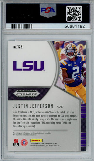 Justin Jefferson 2020 Panini Prizm DP Grade 10 Card #126