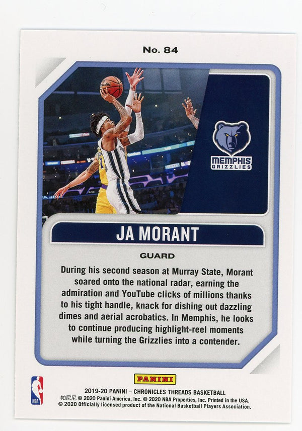 Ja Morant 2020 Panini Chronicles Threads #84 RC