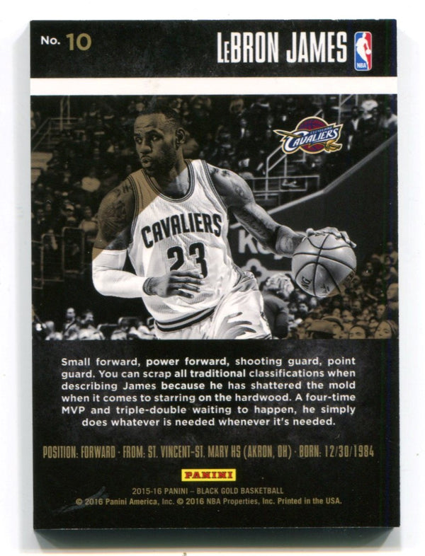 LeBron James 2015 Panini Black and Gold #10 Card