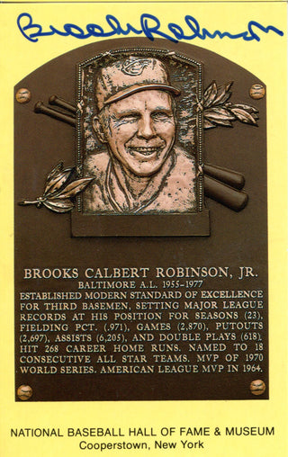 Brooks Robinson Autographed Hall of Fame Plaque