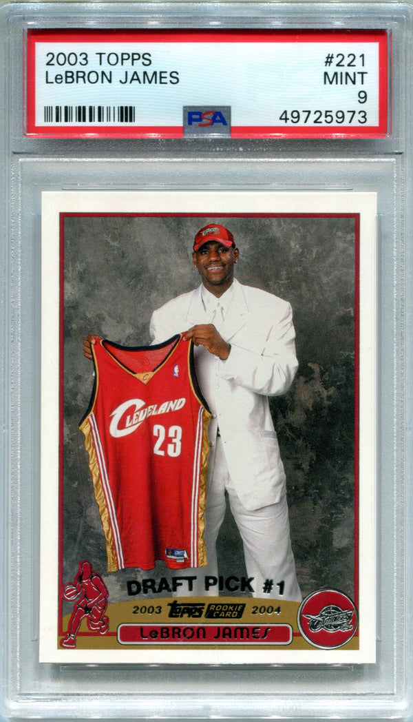 LeBron James 2003 Topps Rookie Card Mint 9 (PSA)